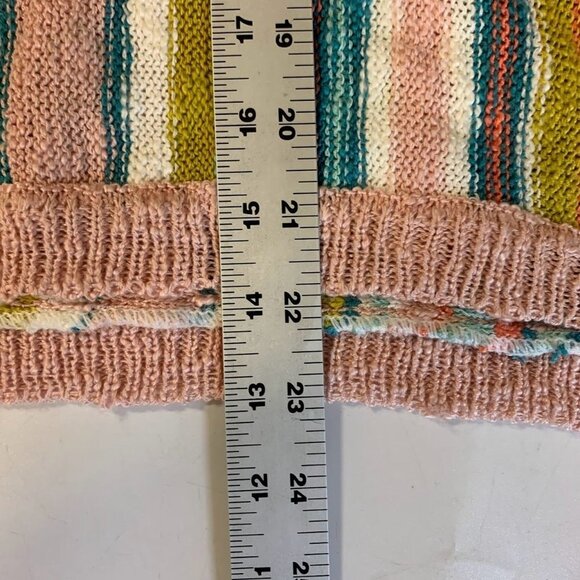 Hem & Thread Women's Rainbow Pastel Knit Long Sleeve Pullover Hoodie Size S - Picture 12 of 12